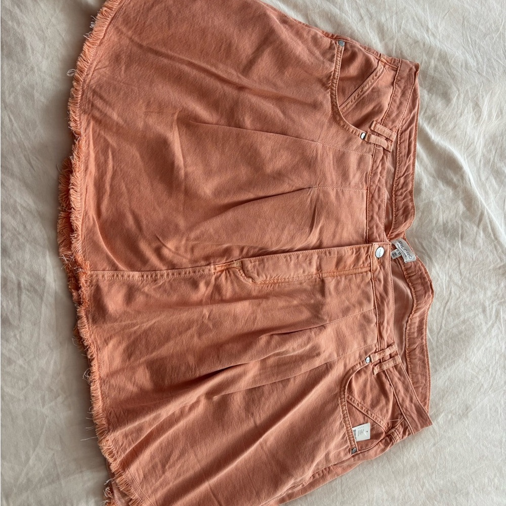 Pilcro Peach Button Skirt